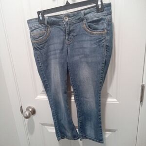 Lei Vintage Ashley Juniors Size 5 Vintage Lowrise Ankle Cropped Denim Blue Jean